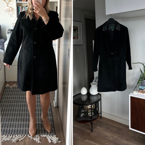 Danier Black Suede New Business Casual vintage Relaxed Jacket/Coat Size XL - Picture 5 of 10